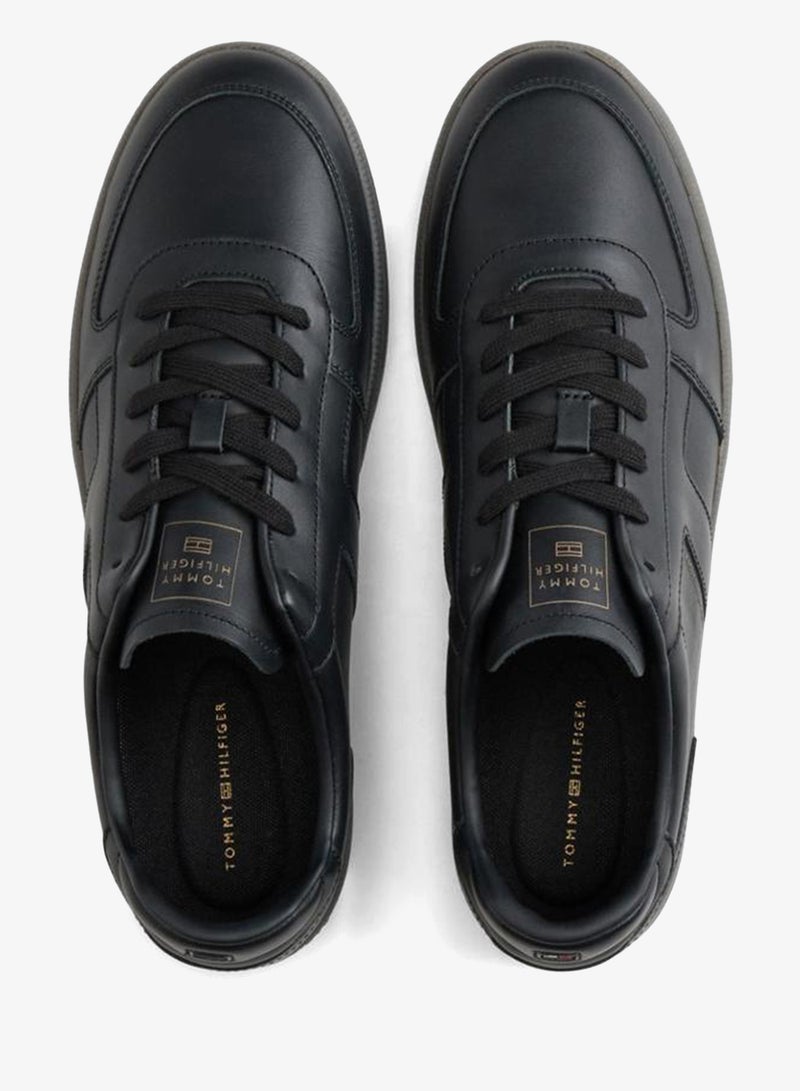 TOMMY HILFIGER TH Tribeca Leather Metallic Logo Trainers - Image 4