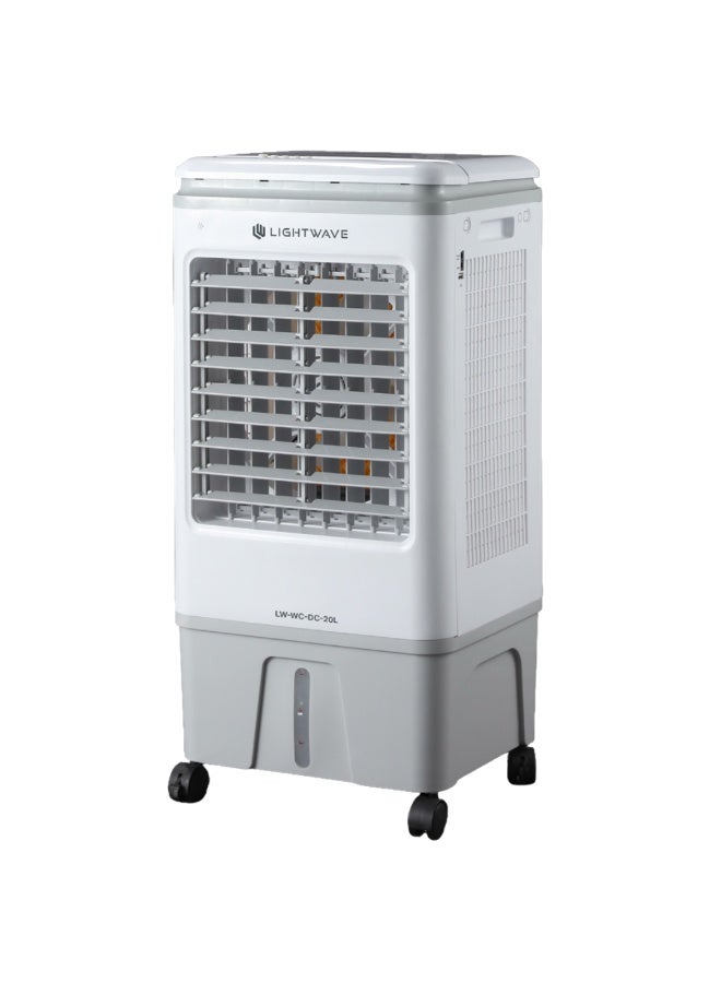 لايت ويف مبرد هواء لايت ويف إيرويف (LW-WC-DC-20L) سعة 20 لترًا، مبرد هواء تبخيري محمول بمحرك تيار مستمر، وسادات تبريد على شكل خلية نحل، وجهاز تحكم عن بعد | استهلاك منخفض للطاقة - Image 1