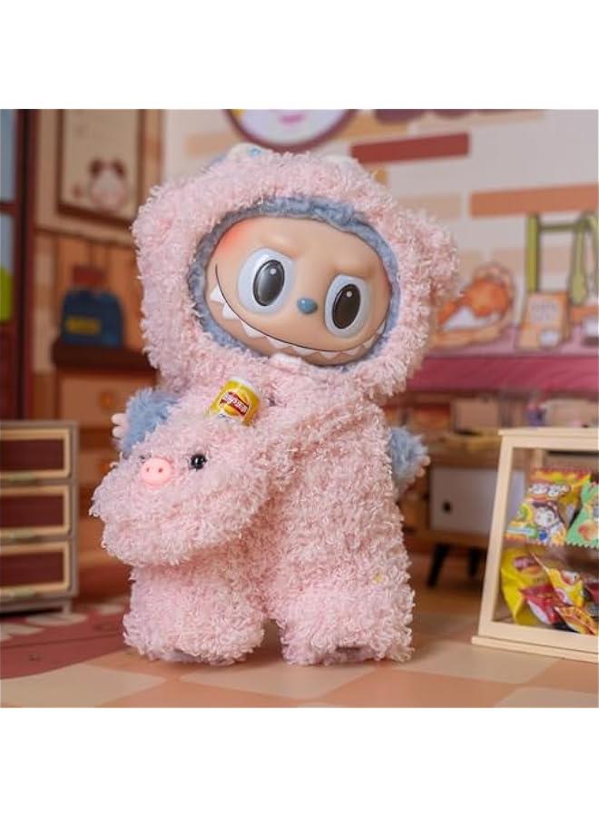 Adorable Cartoon Animal Series Outfit for 17cm Labubu Plush Doll - Birthday Gift for Kawaii Fans (Pink )