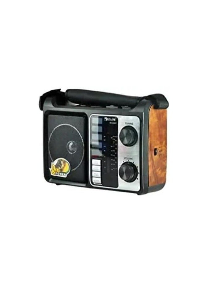 Rx-333 portable radio reciever 4 band - wooden - Image 1