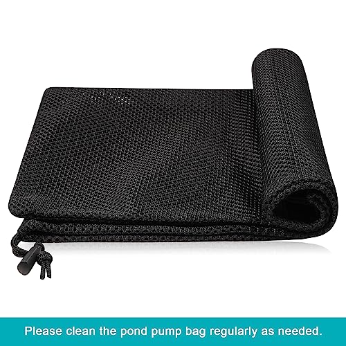 Hecaty Large Pump Barrier, Pond Pump Filter, Black Media Nylon Mesh Bag for Pond Swimming Pool Filters (Black) (13" x 13") - Image 5