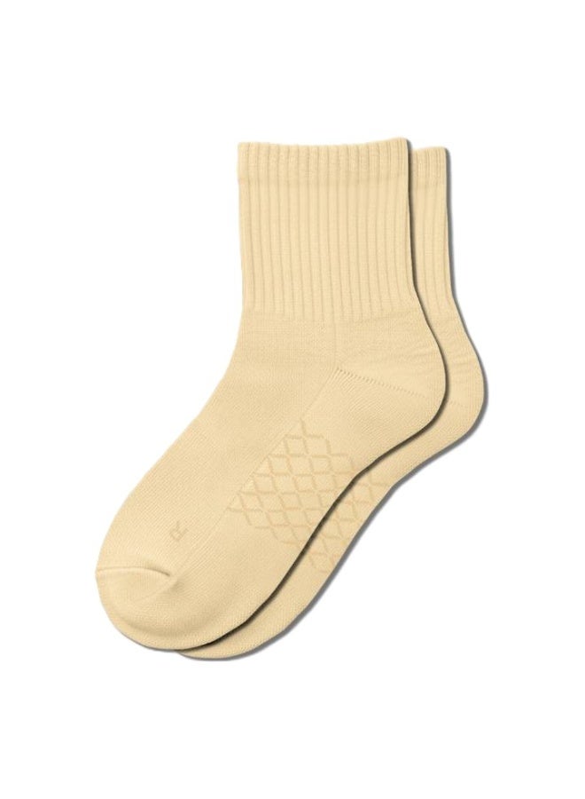 Elementa Mid-Length Comfort Socks 1 Pair with Arch Support and Peppermint Oil Technology – Soft Breathable Everyday Socks - Creamy Beige - Image 1