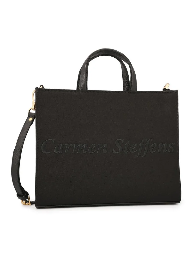 Carmen Steffens Black Embroidered Tote Bag Carmen Steffens