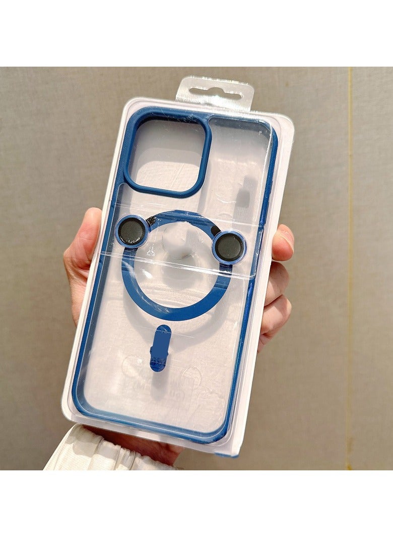 for Suitable for iPhone 14 Plus/15 Plus, With Complete Shock Protection, Transparent Back, Ultra-Thin Phone Cover with Lens Film, Magnetic Protective Case