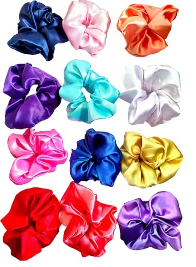 DPK Satin Multicolor Scrunchies For Women And Girls,Scrunchies For Elastic Hair Bands, (24 Pieces) - Image 4