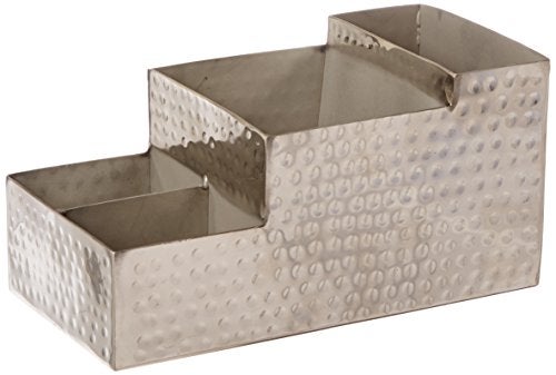 American Metalcraft HMBAR9 Stainless Steel Hammered Finish Bar/Coffee Caddy - Image 1