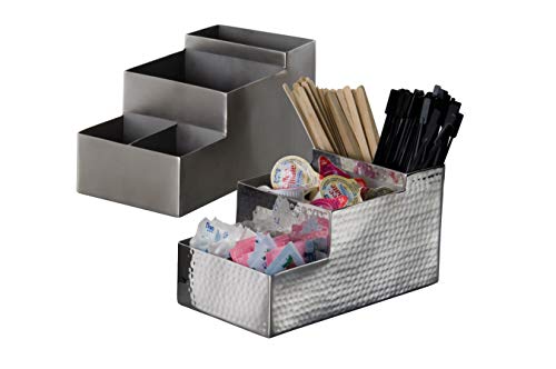 American Metalcraft HMBAR9 Stainless Steel Hammered Finish Bar/Coffee Caddy - Image 2
