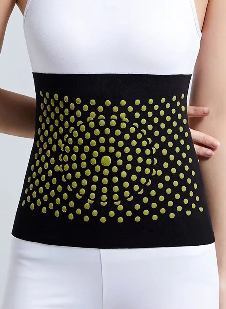 Generic Hot Mugwort Therapy Waist Support Belt Self-Heating Waist Support Belt Lower Back Support Thin Soft Kidney Fixation Belt  - Image 1