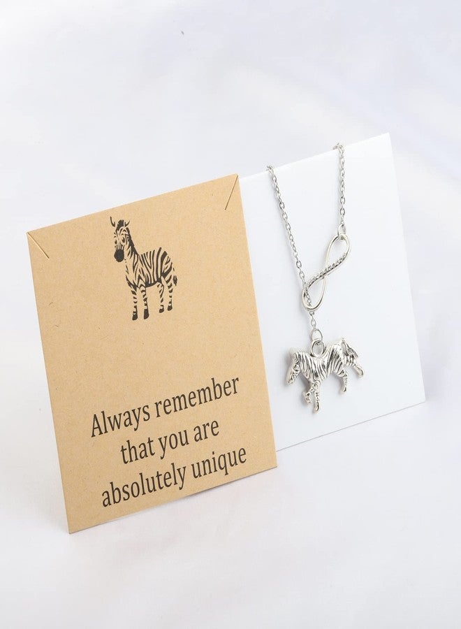 WUSUANED Zebra Lariat Necklace Always Remember You Are Unique Inspirational Quote Gifts Animal Lover Gifts for Zebra Lover - Image 2
