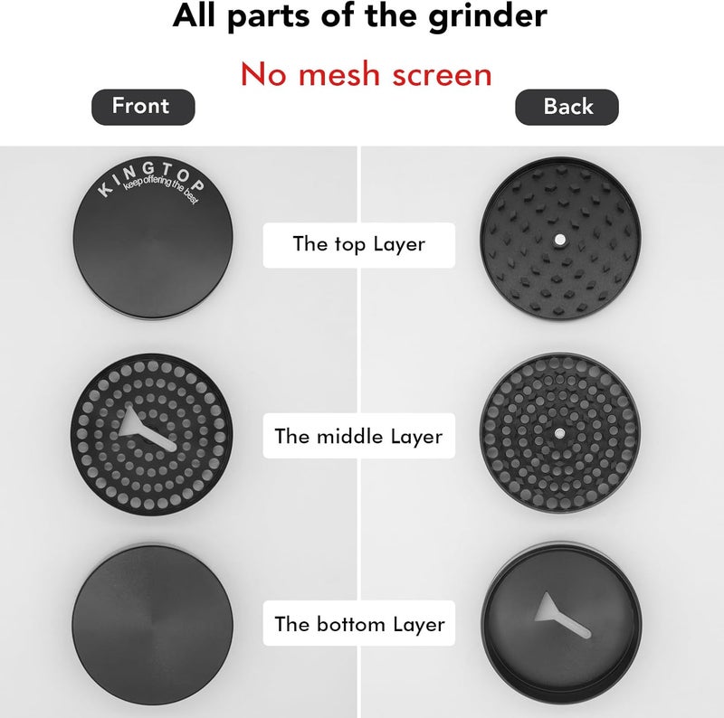 KINGTOP Grinder, Large 3" Spice Grinder (Midnight Black) - Image 5