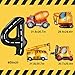 Tagberoy Construction Birthday Decorations 4 Year Old Large Construction Balloons 40Inch Racetrack Black Number 4 Balloons Construction Truck Foil Balloons for Boys 4th Construction Birthday Party Supplies - Image 4