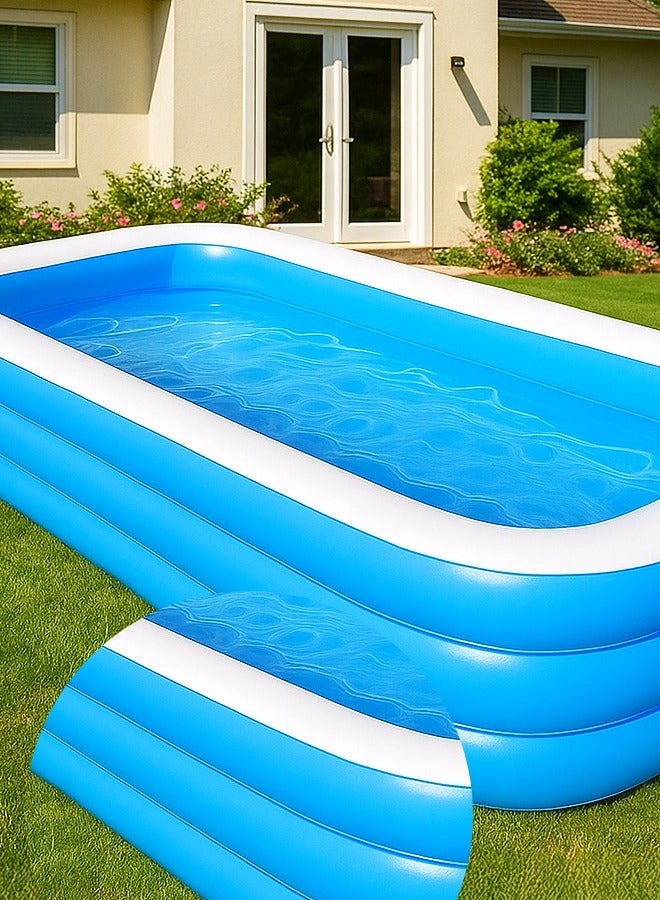 Blue Rectangular Inflatable Baby Pool, 210 x 135 x 54 cm, JR-8005 - Image 3