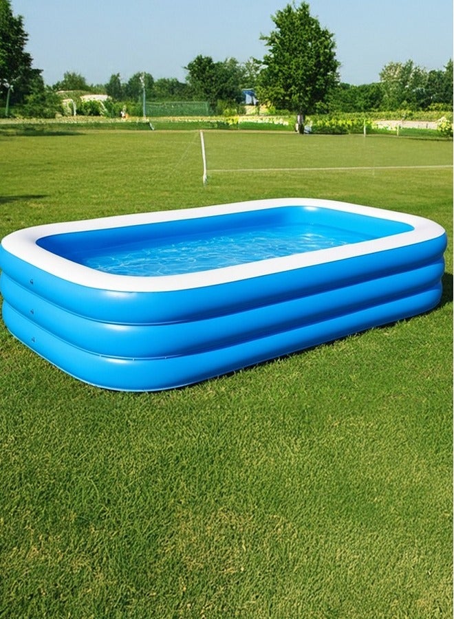 Blue Rectangular Inflatable Baby Pool, 210 x 135 x 54 cm, JR-8005 - Image 4