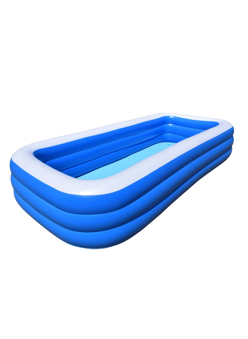 Blue Rectangular Inflatable Baby Pool, 210 x 135 x 54 cm, JR-8005 - Image 2