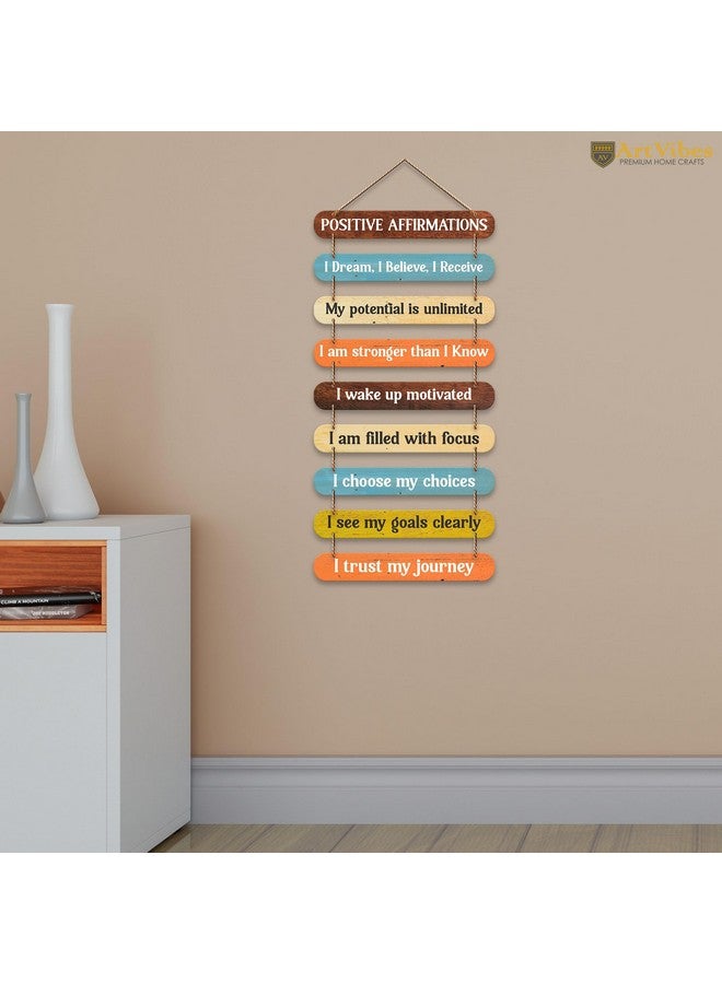 Artvibes Positive Affirmations Printed Wooden Wall Hanging for Home Decorative Items | Living Room | Gifts | Wall Artwork For Hall Decor | Modern Wall Decorative Accessories for Decoration (WH_9314N) - Image 3