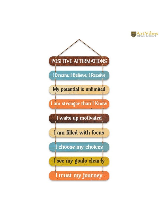 Artvibes Positive Affirmations Printed Wooden Wall Hanging for Home Decorative Items | Living Room | Gifts | Wall Artwork For Hall Decor | Modern Wall Decorative Accessories for Decoration (WH_9314N) - Image 4