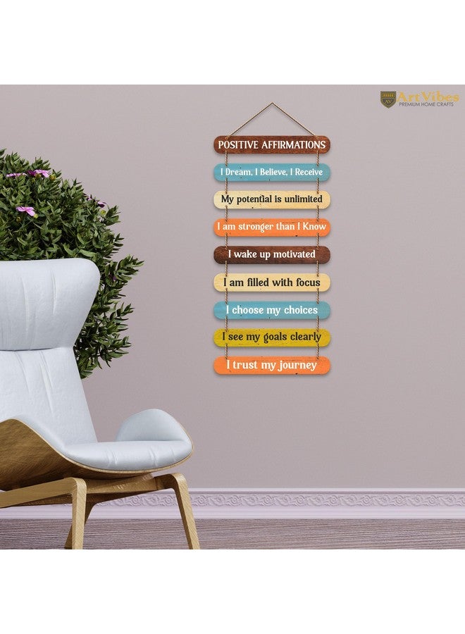 Artvibes Positive Affirmations Printed Wooden Wall Hanging for Home Decorative Items | Living Room | Gifts | Wall Artwork For Hall Decor | Modern Wall Decorative Accessories for Decoration (WH_9314N) - Image 2