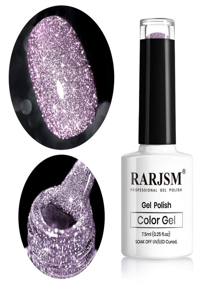 RARJSM Reflective Glitter Gel Polish, Light Purple Sparkle Gel Nailpolish Shiny Nail Art Varnish Manicure Clear Diamond Nailgel For Salon Home DIY U V L E D Cure RequiredRAR83 - Image 1