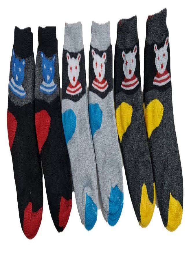 MUKHAKSH (Pack of 12 Pairs = 24 Pieces Girls Winter Woolen Warm Multicolour Calf Socks (2-3 Years) - Image 3