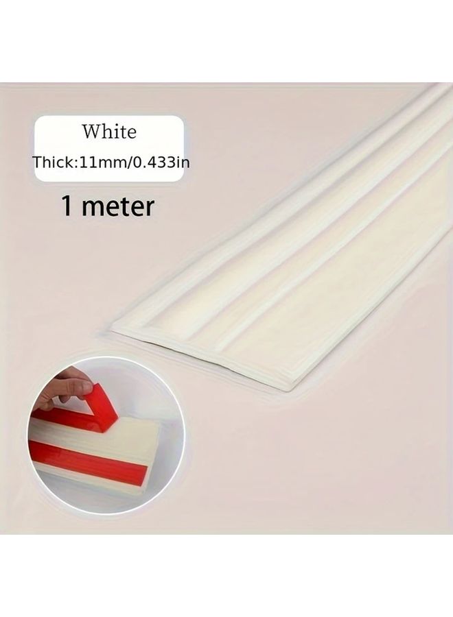 White Self Adhesive Waterproof Wall Border Sticker 1 Roll 78.74 Inch For DIY TV Background Wall Decor - Image 3