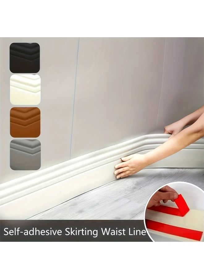 White Self Adhesive Waterproof Wall Border Sticker 1 Roll 78.74 Inch For DIY TV Background Wall Decor - Image 4