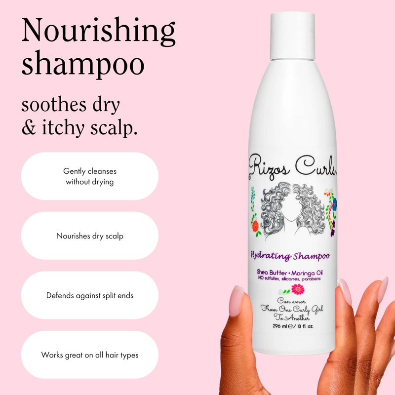 Rizos Curls مجموعة يوم غسل الشعر من ريزوس كيرلز - شامبو مرطب ومجموعة بلسم عميق مع زبدة الشيا لجميع أنماط الشعر 1a-4c - ينظف بلطف، يرطب، ينعّم ويضيف لمعة - خالي من الكبريتات والبارابين - Image 4
