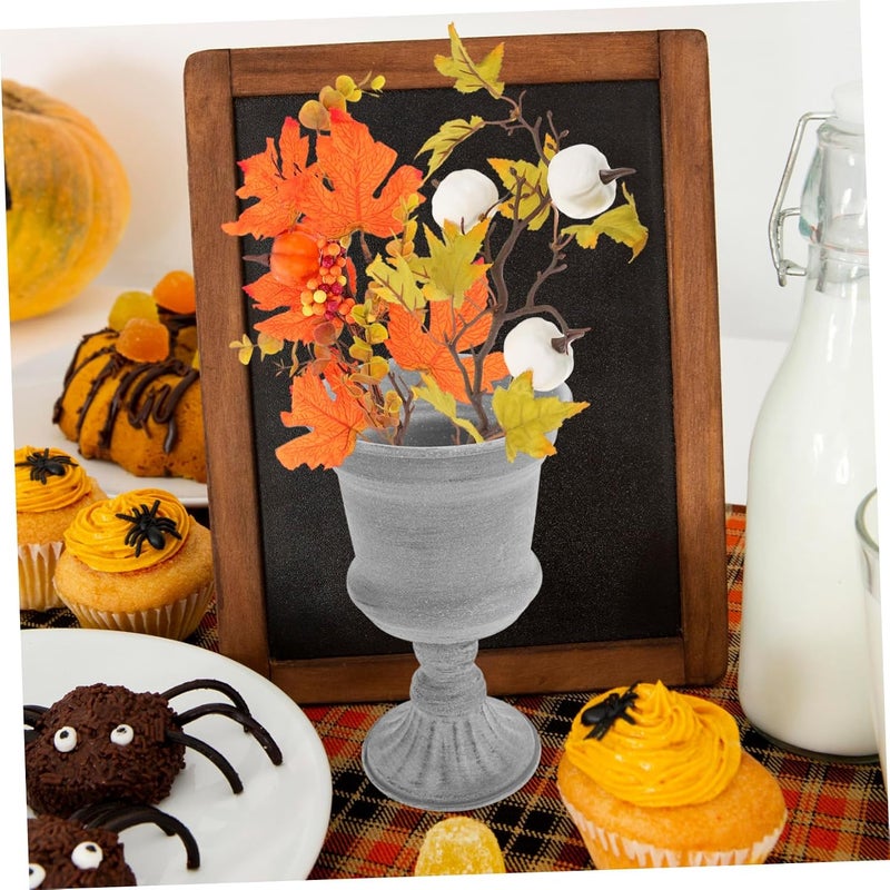 2pcs Artificial Pumpkin Leaf Branches for Home Decor Fall Decorations for Thanksgiving and Halloween Rustic Farmhouse Style for Floral Arrangements and - Image 2