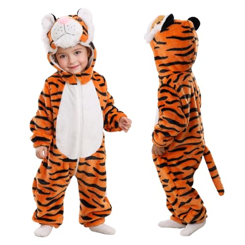 TONWHAR Infants Toddlers Halloween Cosplay Clothes Kids Tiger Costume Outfit1218 MonthsOrange Tiger - Image 1