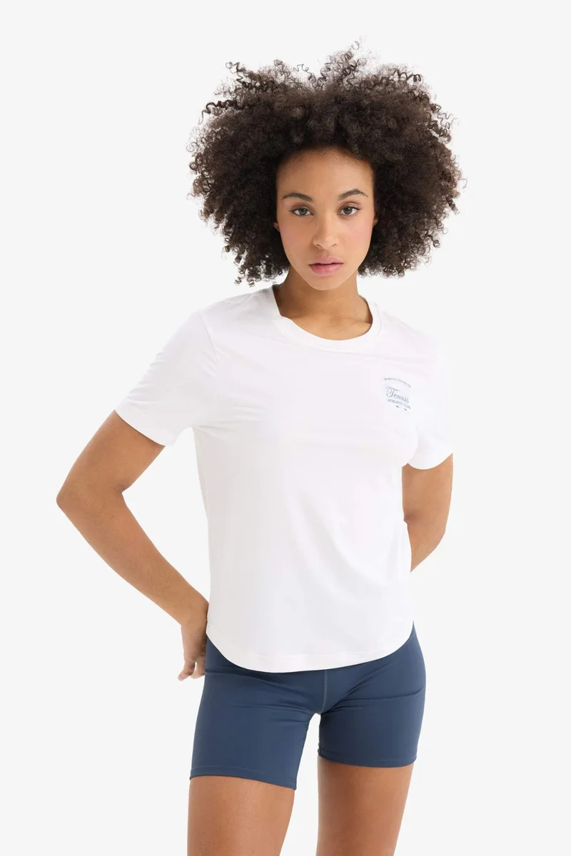 ديفاكتو DeFactoFit Oversize Crew Neck Slogan Printed T-Shirt