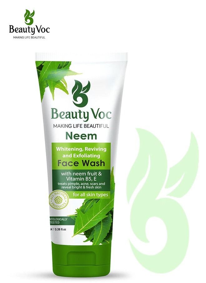 BEAUTY VOC Neem Face Wash for Clearer Skin with Beauty enriched with neem's natural antibacterial properties, Combat Blemishes, Soothe Inflammation, Control Oil, and Illuminate Your Complexion, 100ml  - Image 1