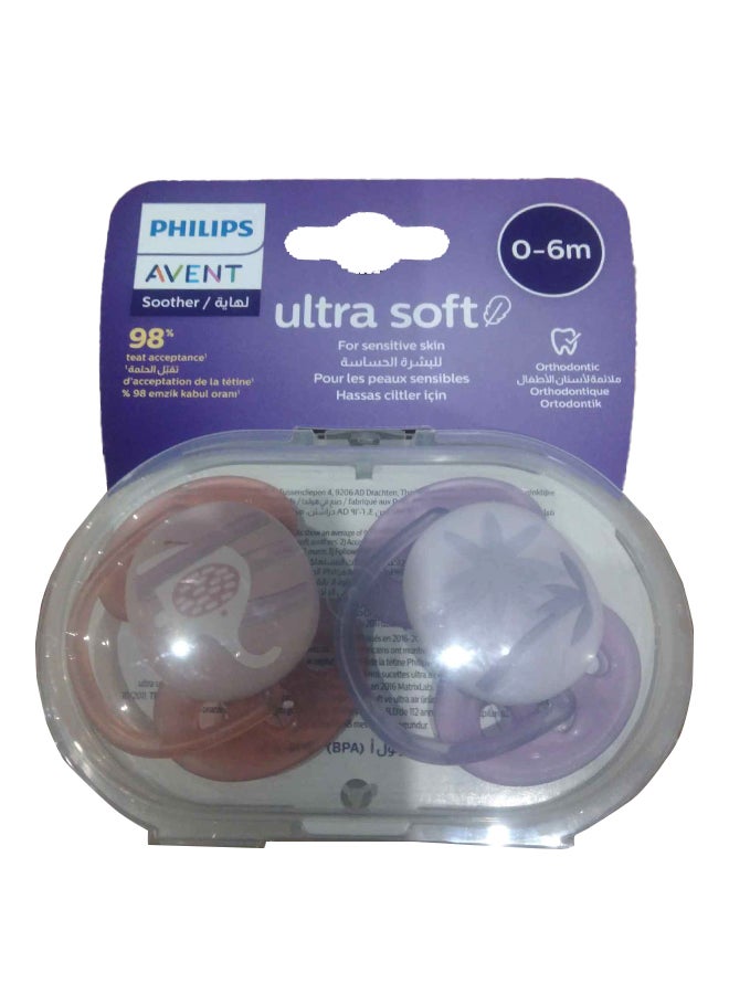 Philips Avent 2 Pieces Ultra Soft Pacifier, 0 - 6 Months - Image 3