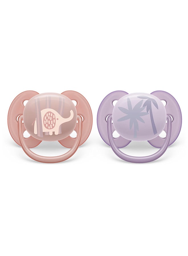 Philips Avent 2 Pieces Ultra Soft Pacifier, 0 - 6 Months - Image 2