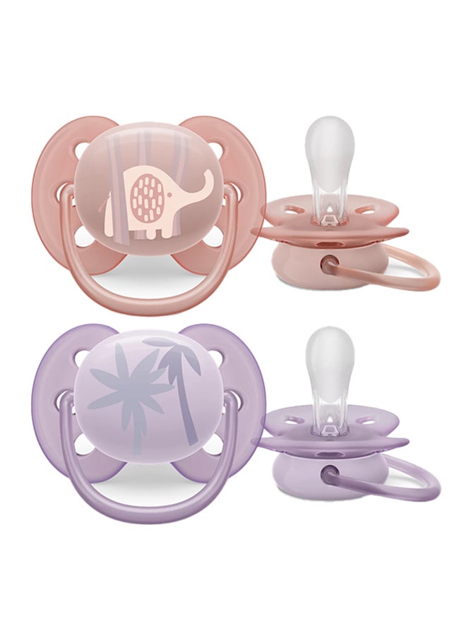 Philips Avent 2 Pieces Ultra Soft Pacifier, 0 - 6 Months - Image 1