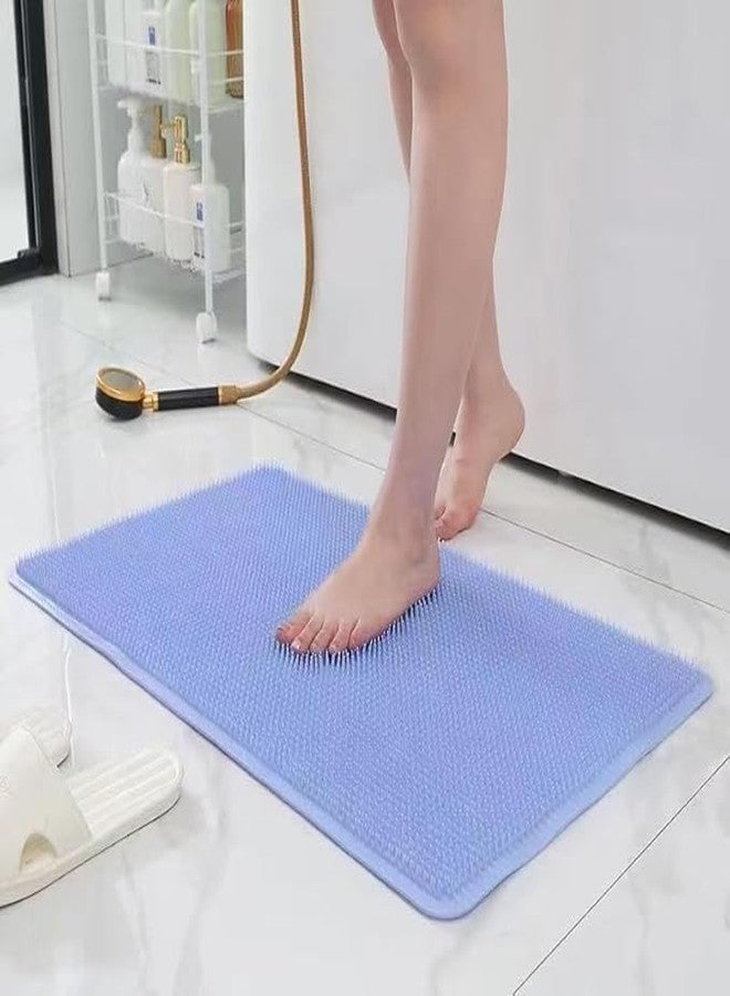 Swejos Premium PVC Silicone Needle Shower Bath Mat Anti Slip Bathtub Bathroom Met with Suction Cup, Drain Hole & Anti Skid Non-Slippery Rubber Floormat for Toilet Kitchen (70 X 40) (Sky Blue) - Image 1