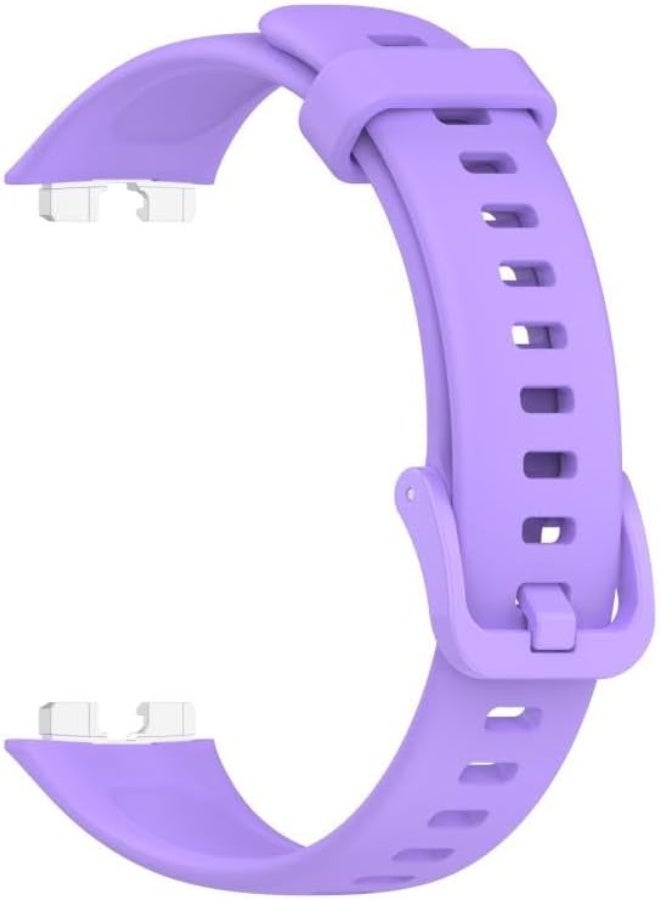 Soft silicone strap, waterproof, breathable, adjustable replacement sports band compatible with Huawei Band 8 and Band 9 - lavndar - Image 3