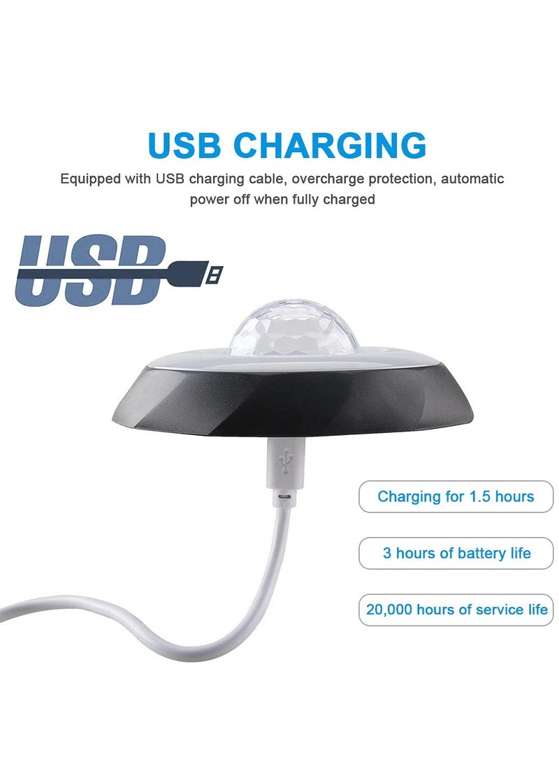 Zikra Car Interior Ceiling Wireless LED Lights Trunk Light Decoration DJ Colorful Atmosphere Light with Voice Control Usb Rechargeable 3 Modes Adjustable Brightness RGB - Image 4