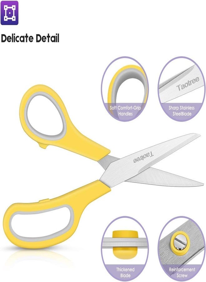 Taotree Scissors Bulk Set of 6-Pack, Taotree 8" Scissors All Purpose Comfort Grip Sharp Shears for Office School Supplies, High/Middle School Student Teacher Home Art Craft Sewing Fabric, Scrapbook Supplies - Image 4