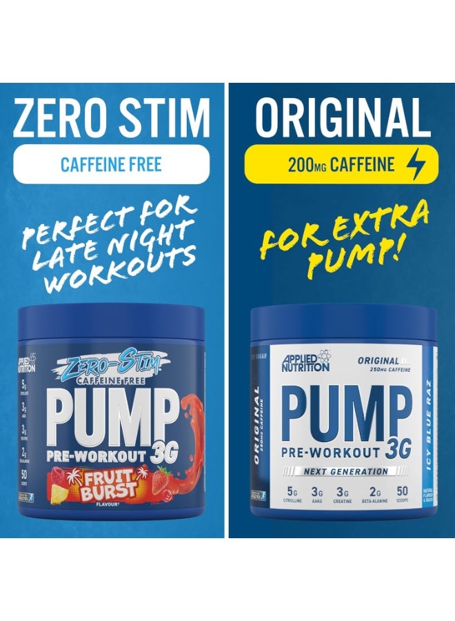 Applied Nutrition Pump Pre-Workout 3G 375G Icy Blue Razz Flavor 25 Serving - Image 4