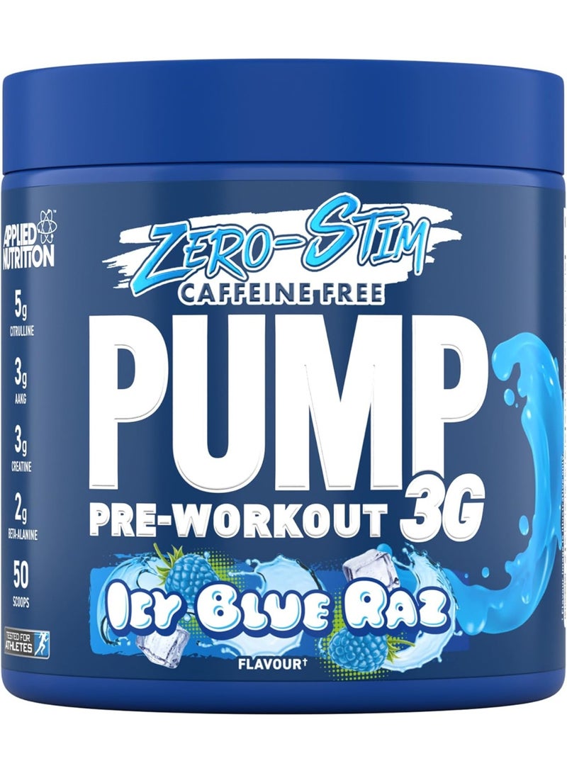 Applied Nutrition Pump Pre-Workout 3G 375G Icy Blue Razz Flavor 25 Serving - Image 1