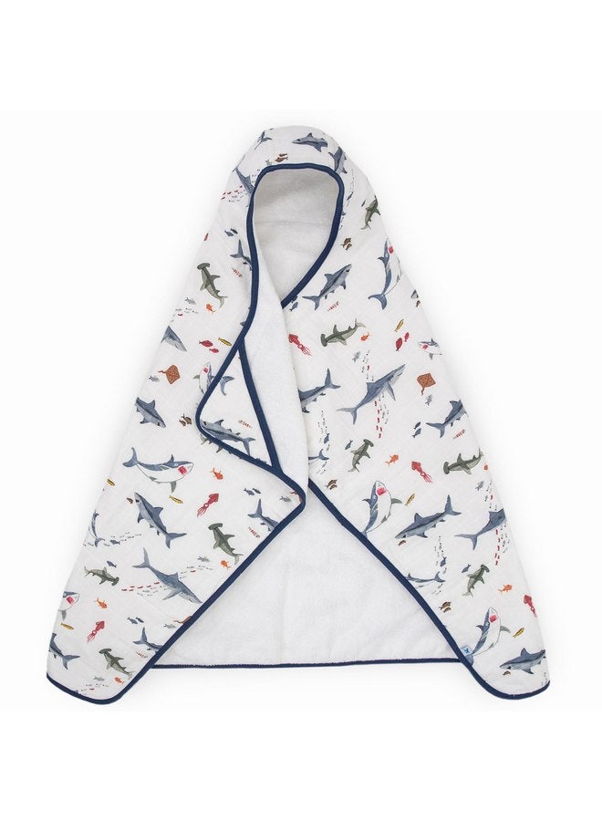 ليتل يونيكورن منشفة بغطاء رأس من القطن والشاش والوبر من ليتل يونيكورن، مقاس أكبر من 1 إلى 6 سنوات - Image 1