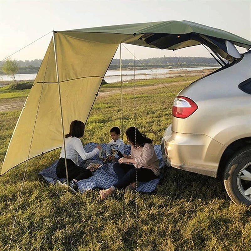 LRFVADW Tent Portable Car Side Canopy Waterproof Tarpaulin Tent Outdoor Camping Awning Roof(3,300x150cm) - Image 2