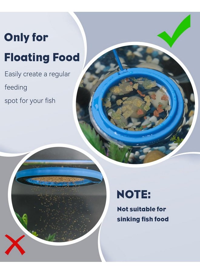 Pawfly Pawfly Fish Feeding Ring for Fish Tank Aquarium Feeding Ring with Suction Cup Small Round Fish Feeder Ring Circle Floating Food Feeder for Betta Goldfish Guppy Turtle  - Image 3