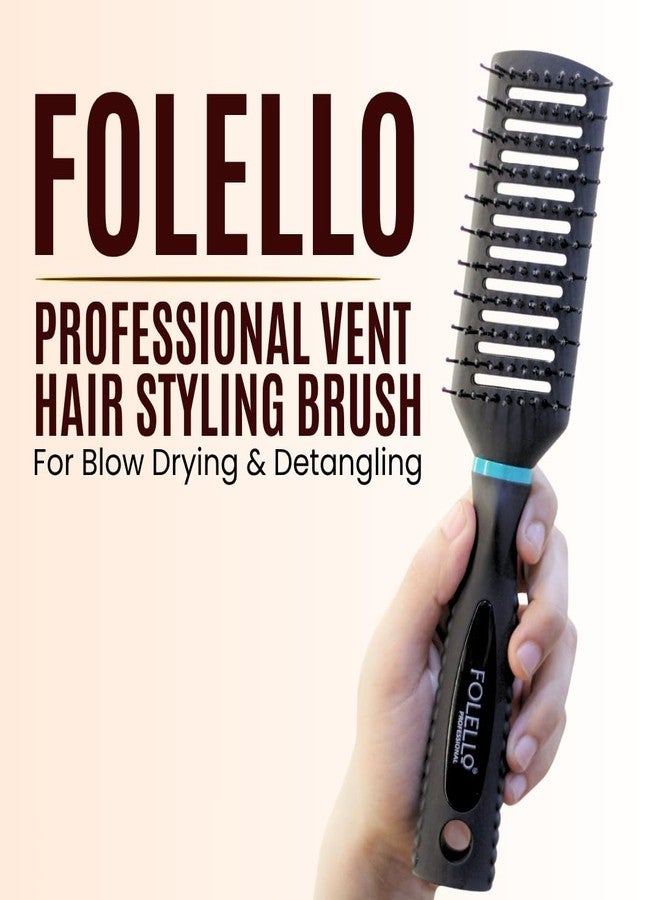 FOLELLO - Professional Vent Hair Styling Brush for Blow Drying & Detangling - Ergonomic Handle Design & Comfortable Grip Hair Comb - Suitable for Women, Men and Children - Image 5