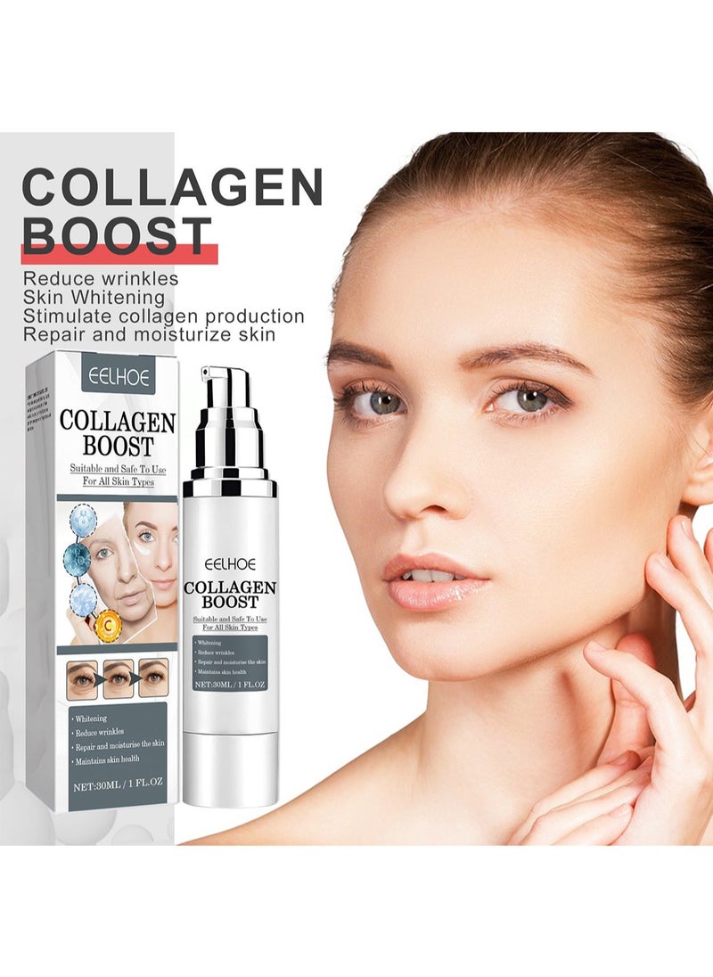 EELHOE Face Collagen Boost Serum, Effective Anti-Aging Facial Essence to Brighten Skin Tone and Reduce Wrinkles, Nourishing Face Moisturizer for Skin Care, 30ml  - Image 2