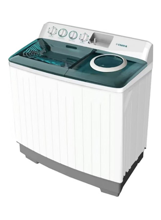 FISHER Double Tub Washing Machine, 14 KG Capacity, Elevated Design, Large Pulsator for Superior Cleaning, White, Durable Plastic Body | FW-P14000N - Image 1
