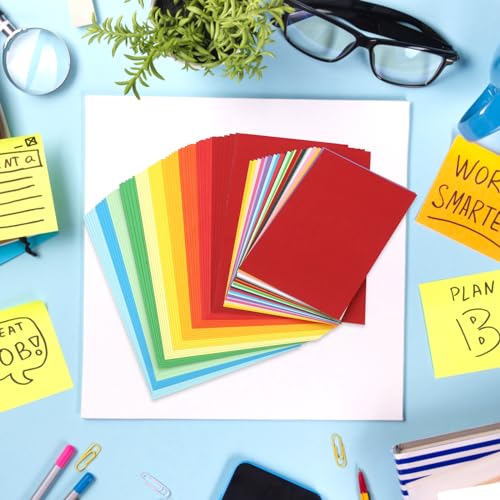 Nitelemn 100 Sheets Rainbow Colored Cardstock Index Card Blank Colorful Thick Paper 92LB/250gsm Cards Stock for Invitations, Postcards, Photos, DIY Crafts Greeting Card Making Scrapbook Supplies (5 x 7Inch) - Image 3