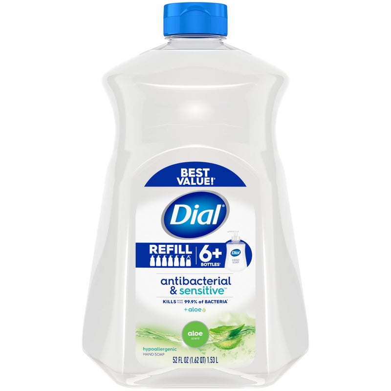Dial Antibacterial Liquid Hand Soap Refill Aloe 52 fl oz Pack of 3
