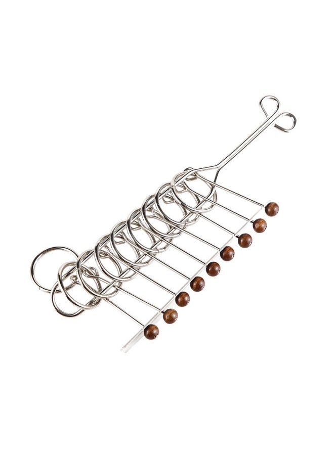 Intellectual Stick IQ Stick Unlocking Nine-link Iron Twist Peak Loop Kidsren's Spatial Hands-on Thinking Training-Color:Large Nine-link  - Image 1