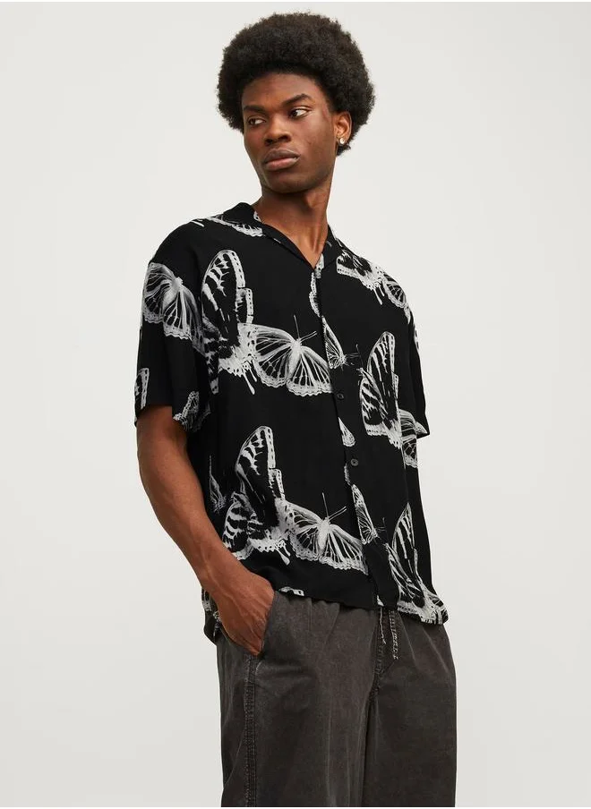 JACK & JONES Relaxed Fit Resort Collar Shirt
