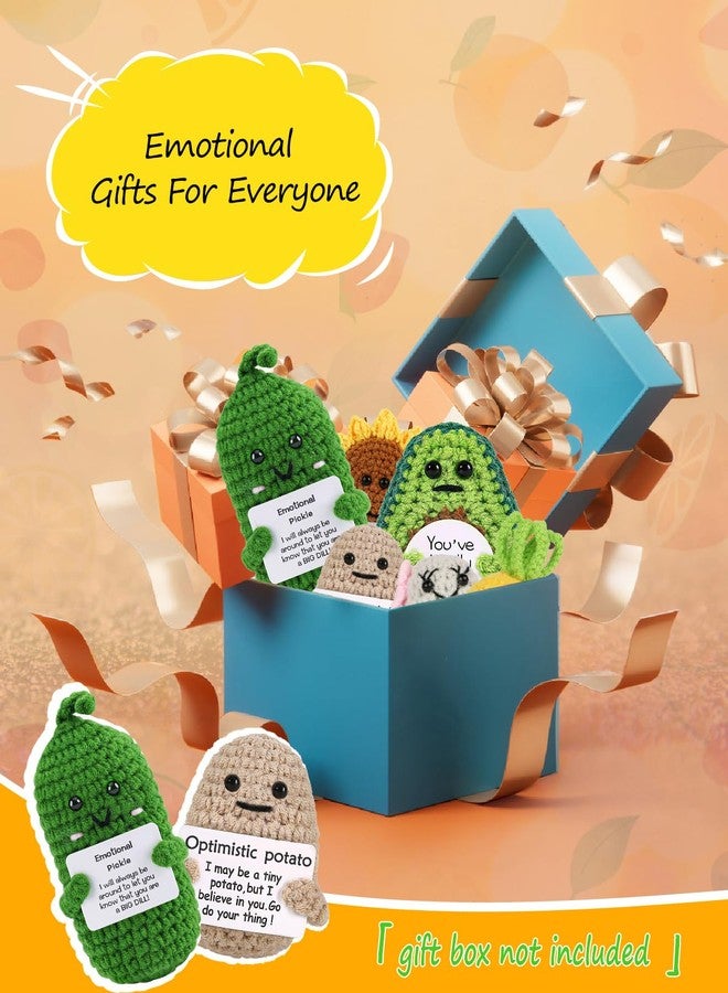 PinCute 2PCS Emotional Crochet Potato Pickle Unique Christmas Stocking Stuffers Birthday Gifts for Her/Him/Women/Men: Mom Dad Wife Husband Friend Coworker Cute Funny Gag Gifts, Home Office Desk Decor - Image 3